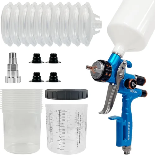 Miniatura 19 de Pistola Pulverizadora PRD-717 Tipo VS con Boquilla Dividida de 1.3mm para Repintado Automotriz, Marrón