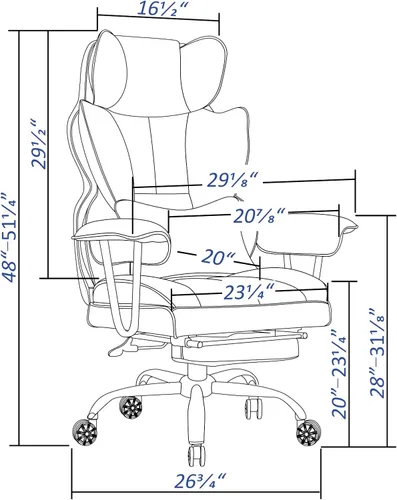Miniatura 2 de Efomao Silla de oficina grande y alta con reposapiés, silla de escritorio ejecutiva de cuero con respaldo alto con soporte lumbar y reposabrazos