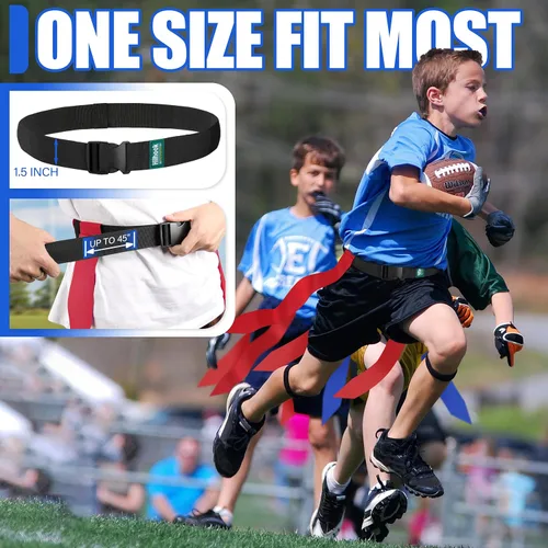 Miniatura 2 de Cinturones de Fútbol Americano con Banderas, 2/10/20 Juegos de Conjunto de Fútbol Americano con Banderas Ajustables para Entrenamiento de Niños