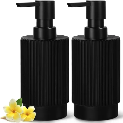 VIMERPA Juego de dispensadores de jabón para manos y platos para cocina, 2 paquetes de 11 fl oz, juegos de dispensadores de jabón y loción de vidrio