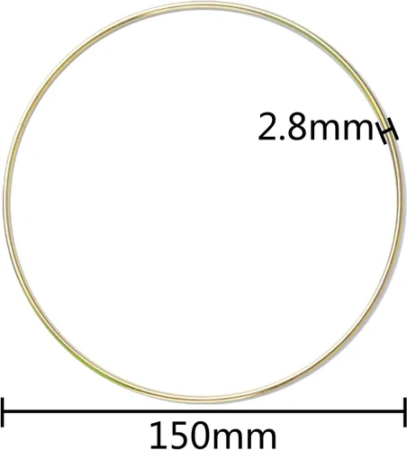 Miniatura 2 de BronaGrand 6 anillos de metal para atrapasueños y manualidades, 6 pulgadas, oro y plata