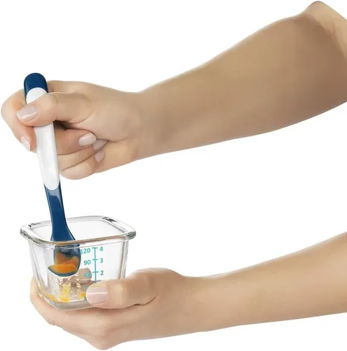 Miniatura 15 de OXO Tot Cuchara de alimentación infantil, paquete múltiple Verde azulado/azul marino/rosa