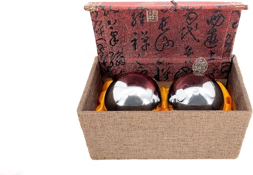 Miniatura 5 de Baoding Balls - Bolas chinas de ejercicio de 1.4/1.5/2.2 pulgadas, timbre o sin campanilla, bolas zen de acero inoxidable, piedra para terapia