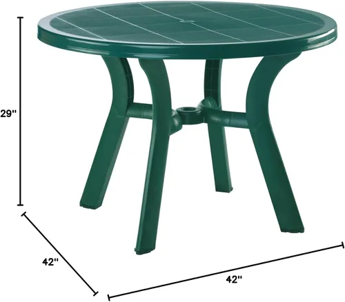 Miniatura 3 de Compamia Truva - Mesa de comedor redonda de resina de 42 pulgadas, color verde, grado comercial
