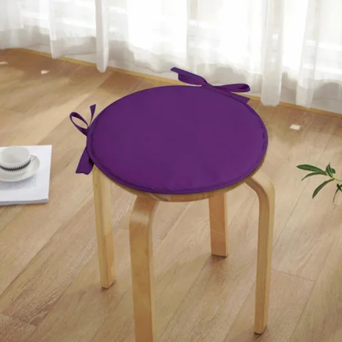 Miniatura 3 de Womenyiaor Juego de 2 cojines redondos para sillas de bistró para interiores y exteriores, cojines para sillas de bistró con lazos, cojines redondos