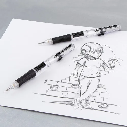 Miniatura 8 de Pentel QUICK CLICK - Portaminas, (0.5mm), cuerpo negro, caja de 12 (PD215A)