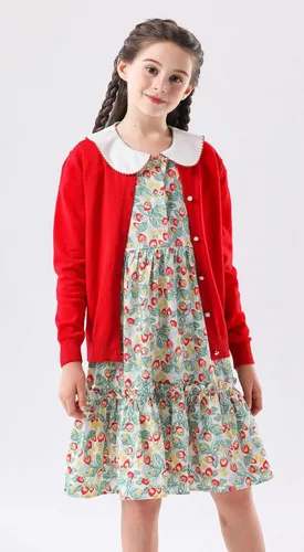 Miniatura 4 de SMILING PINKER cardigan de cuello redondo para niñas
