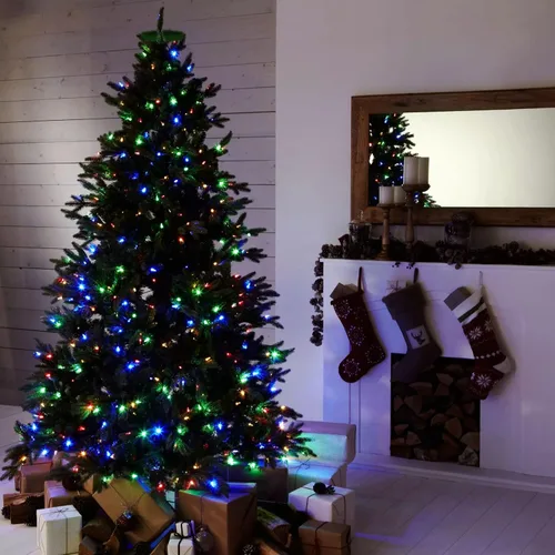 Miniatura 5 de Dazzle Bright - Luces de árbol de Navidad, 448 luces LED en cascada con control remoto y 8 modos de iluminación, 2.5 m X 16 líneas de luces