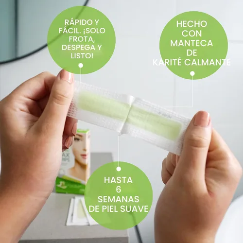 Miniatura 3 de Nad's Tiras de cera facial, depilación facial para mujeres, kit de depilación con 48 tiras de cera facial + 8 toallitas de aceite calmante + polvo