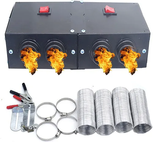 CYDZSW Calentador para Automóvil Alimentado por Batería, Calentadores Eléctricos Portátiles de 12 Voltios para Camping para UTV y Kit de Asiento de