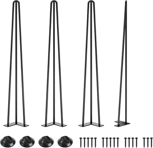 Miniatura 10 de SMARTSTANDARD Patas de mesa de horquilla de 6 pulgadas, 1/2 pulgadas de diámetro, 3 varillas de metal, proyectos de bricolaje para mesitas de noche