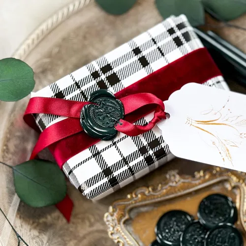 Miniatura 2 de UNIQOOO - Barras de cera verde de abeto navideño para sello de cera con pistola de pegamento - Ideal para invitaciones de boda, sobres de tarjetas