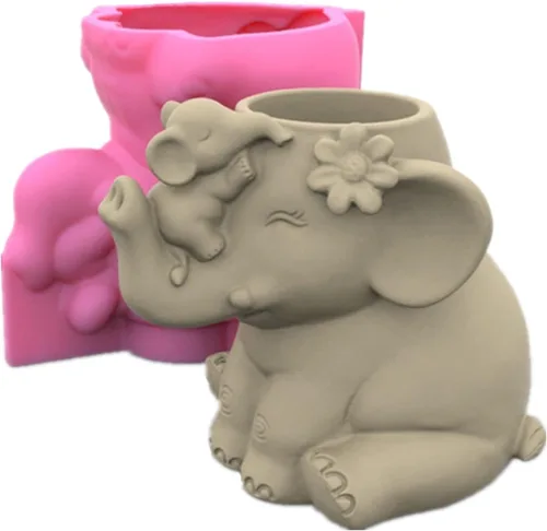 Miniatura 15 de Molde de Silicona para Maceta de Hormigón con Relieve de Búho, Molde para Plantas Suculentas, Portavelas de Arcilla, Vaso de Cemento