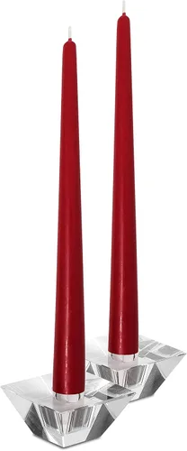 Miniatura 7 de Hyoola Velas cónicas altas – Velas cónicas sin goteo de 10 pulgadas color rojo cereza – 8 horas de tiempo de combustión – 12