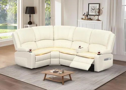 Miniatura 26 de Yolsali Sofá reclinable, sofá reclinable manual de 3 plazas con cojín de 2 niveles, sofás reclinables para sala de estar con consola removible