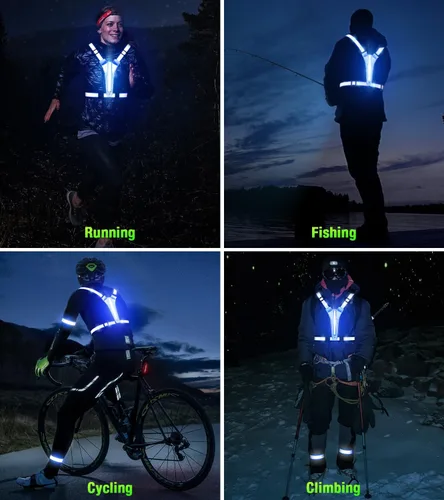 Miniatura 7 de Chaleco reflectante para correr con luz LED, chaleco reflectante recargable de alta visibilidad
