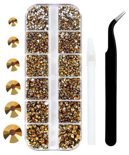 Miniatura 40 de 3792 diamantes de imitación con parte trasera plana para manualidades, piedras preciosas de cristal para uñas, diamantes de imitación brillantes