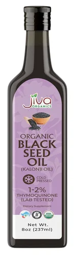 Aceite orgánico de semillas negras de 8 onzas, prensado en frío, timoquinona probada en laboratorio 1.5-2%, sin refinar, certificado por USDA,
