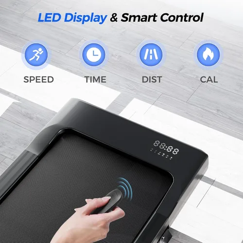 Miniatura 13 de SupeRun Walking Pad with Incline, 3 in 1 Under Desk Treadmill for Home/Office, 2.5 HP Quiet Portable Mini Treadmill with Remote & LED Display, 300
