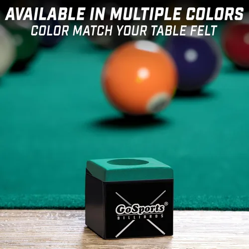 Miniatura 5 de GoSports Premium Tiza para Billar en Cubo, 12 Unidades - Negro, Azul, Rojo o Verde - Tiza para Tacos de Billar