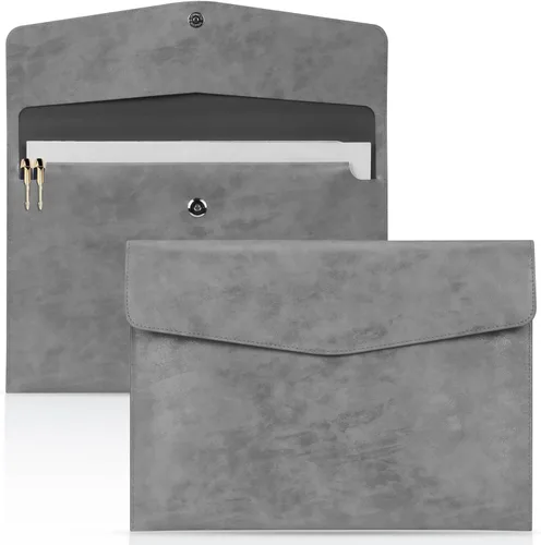 Miniatura 9 de Toplive Carpeta de Archivos para Documentos, Impermeable Delgada de Cuero PU A4 Carpeta Tipo Sobre Organizador de Archivos y Documentos Estuche