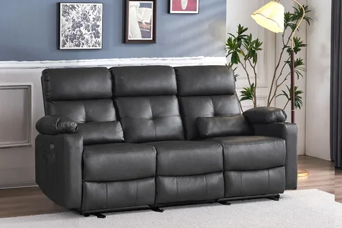Miniatura 13 de Sofá Biplaza Reclinable Eléctrico con Consola, Sofá Biplaza Reclinable Eléctrico con Calor y Masaje, Reposapiés Extendido, Sofá Biplaza Reclinable