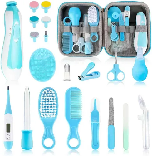 Miniatura 11 de Kit de cuidado y aseo para bebés, juego de seguridad para bebés de 14 en 1, juego de cuidado de salud de guardería para recién nacidos con cepillo