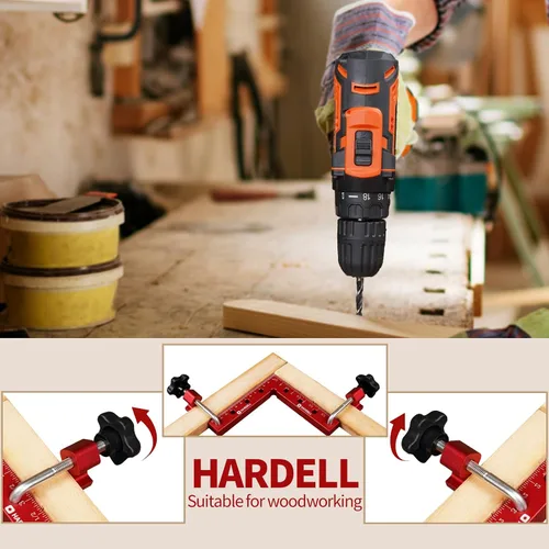 Miniatura 3 de HARDELL Cuadrados de posicionamiento de 90 grados, abrazaderas de ángulo recto de 5.5 x 5.5 pulgadas (5.5 x 5.5 in), carpintero de carpintería