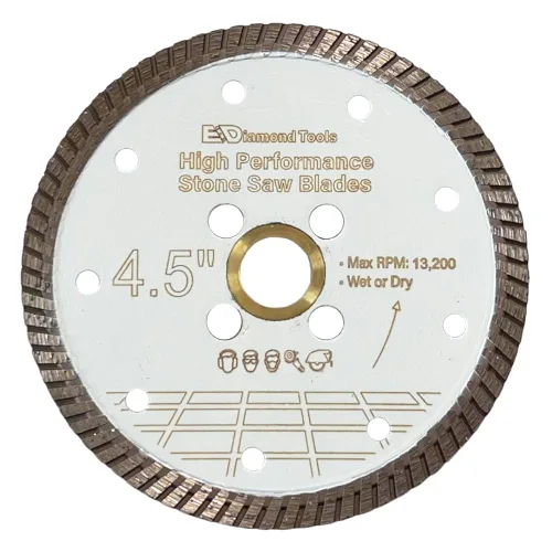 Hojas de sierra de diamante de alto rendimiento de 4.5 pulgadas para granito, cuarzo y otras piedras de ingeniería, húmedo o seco, eje de 7/8"-5/8"