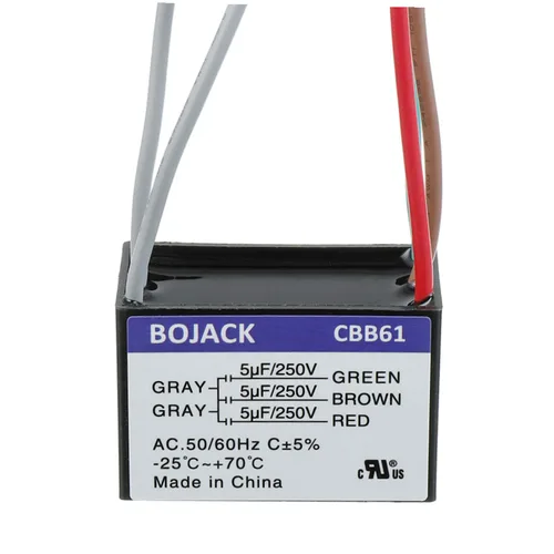Miniatura 7 de BOJACK CBB61 4uF+5uF+6uF 250V AC Ventilador de techo Condensador de arranque para compatible con Harbor Breeze & New Tech 5 Wire