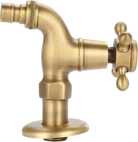 Miniatura 9 de Grifo de lavadora antiguo de cobre puro cepillado a mano clásico europeo para lavadora grifo de agua montado en la pared (2#)