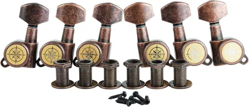 Miniatura 16 de Guyker Clavijas de afinación con bloqueo para guitarra (6 para la derecha) - Clavijas de afinación de 1:18 con chaveta de cuerda de bloqueo y cabeza
