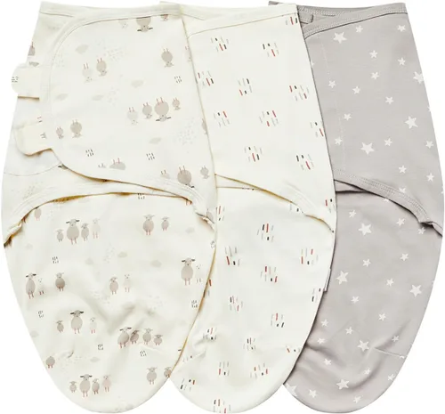 Miniatura 16 de insular Envoltura para bebé, manta para recién nacido y bebé, juego de pañales ajustable para niños y niñas, saco de dormir de algodón suave