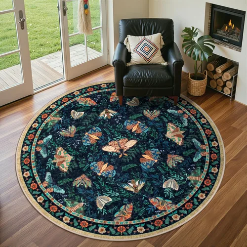 Miniatura 17 de Lahome Alfombra de Otoño Selva 5 x 7 pies para sala de estar y dormitorio, lavable a máquina, alfombra suave de atardecer para niños para sala