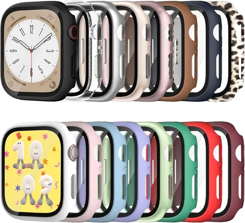 COMMUTER [Paquete de 16] para Apple Watch Series 3/2/1 Protector de pantalla de 1.496 pulgadas, carcasa rígida de policarbonato ultrafino con