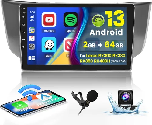 Miniatura 8 de [DSP y EQ] Radio de coche 2+64G para Lexus RX300 RX330 RX350 RX400H 2003-2009, pantalla táctil de 9 pulgadas para coche RX350 estéreo inalámbrico