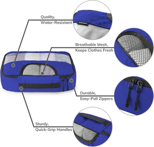 Miniatura 5 de 6 Set Packing Cubes for Suitcases, Travel Organizer Bags for Carry on Luggage, Veken Suitcase Organizer Bags Set for Travel Essentials Travel