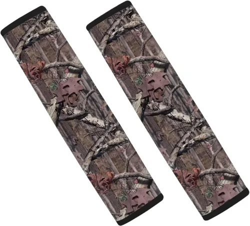 Miniatura 23 de LedBack Fundas para cinturón de seguridad de coche con diseño de bandera americana y camuflaje, paquete de 2, almohadilla universal para cinturón