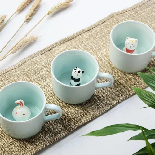Miniatura 2 de Taza de café ZaH, 10 onzas, diseño con animal 3D en el fondo, Estándar, Duck