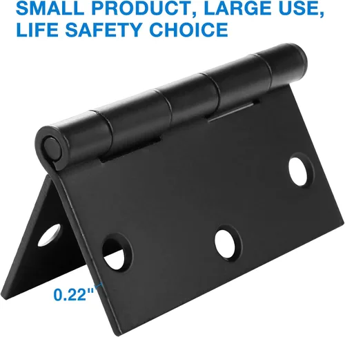 Miniatura 3 de Paquete de 30 bisagras de puerta negro mate de 3.5 x 3.5 pulgadas, bisagras de puerta interiores de 3 1/2 pulgadas para puertas, esquinas cuadradas
