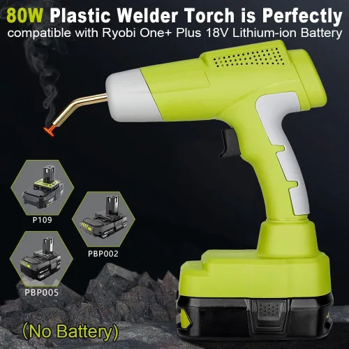Miniatura 4 de Choerinton Pistola soldadora de plástico inalámbrica compatible con batería Ryobi de 18 V Max con 600 grapas calientes kit de soldadura de plástico