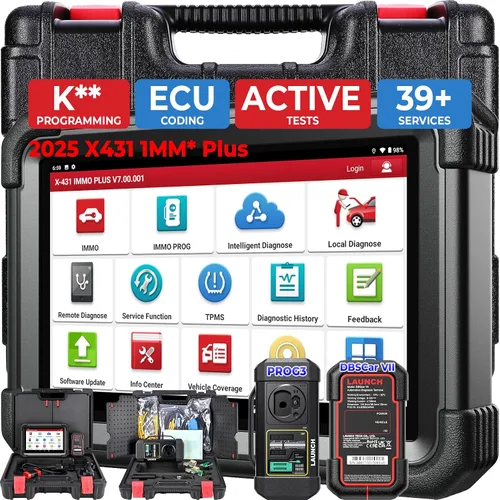 Launch Scanner X431 1MM* Plus Car Tool with X-PROG3 (Valued $800), Engine/Gearbox ECU Clé, All-in-One Diagnostic Tool, ECU Coding as PAD, 39+