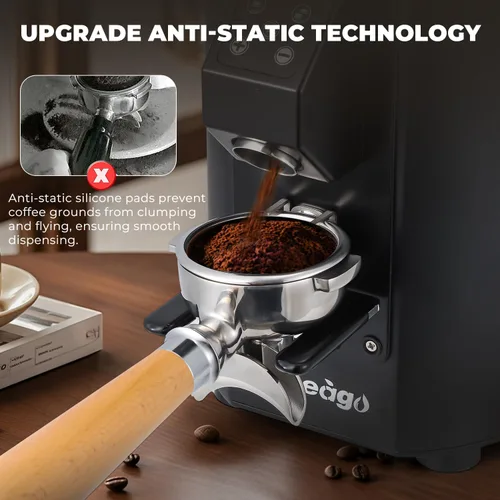 Miniatura 3 de Molinillo de café comercial resistente, rebabas planas SS de 2.520 in, 8 ajustes precisos, control de botón, tolva de 35 onzas, uso comercial