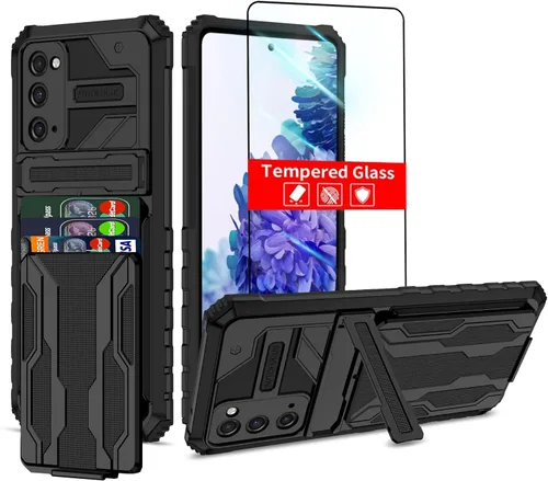 Funda tipo cartera para Samsung Galaxy S20 FE 5G con tarjetero desmontable, soporte integrado con protector de pantalla, cuerpo completo 360 a
