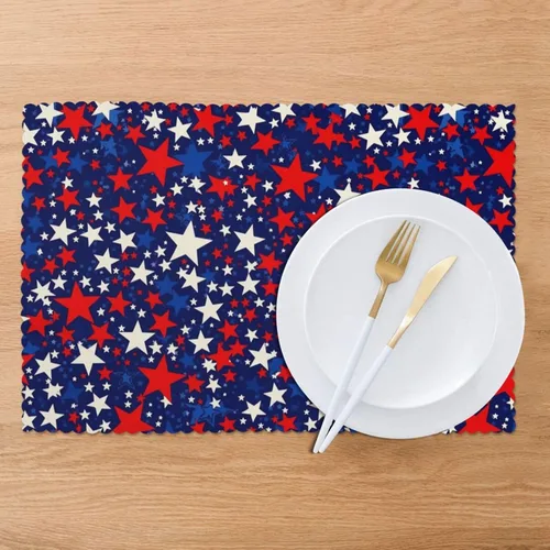 Miniatura 4 de American Patriotic Freedom Stars - Juego de 4 manteles individuales, antideslizantes, resistentes al calor, lavables, para cocina, comedor