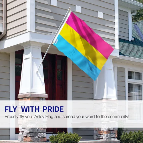 Miniatura 2 de Anley Fly Breeze - Bandera del orgullo pansexual de 3 x 5 pies, color vivo y a prueba de decoloración, cabecera de lona y doble costura, banderas