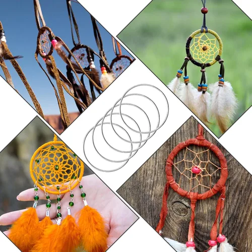 Miniatura 7 de 10 anillos de metal de 2 pulgadas para manualidades, aros de plata, anillos florales de macramé, para manualidades, suministros de atrapasueños