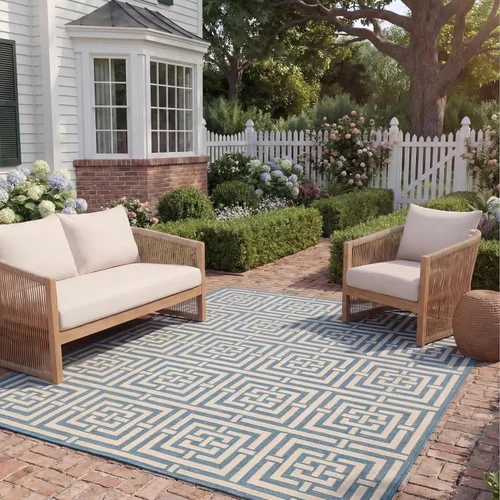 Miniatura 22 de SAFAVIEH Courtyard Collection CY6937 - Alfombra decorativa para interiores y exteriores, impermeable, fácil de limpiar, 2 pies 3 pulgadas x 6 pies 7