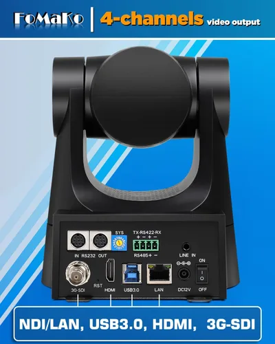 Miniatura 3 de FoMaKo Cámara PTZ 4K NDI de 60 fps 30x, compatible con salida NDI HX3 4K 60fps, zoom óptico de 30x, seguimiento automático AI Gen 3
