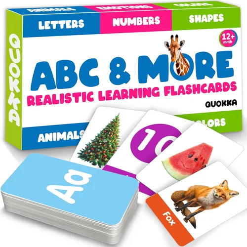 Miniatura 3 de QUOKKA ABC - Tarjetas didácticas de aprendizaje para niños de 1 a 3 años, 120 tarjetas didácticas para niños de 2 a 4 años en una bolsa, números